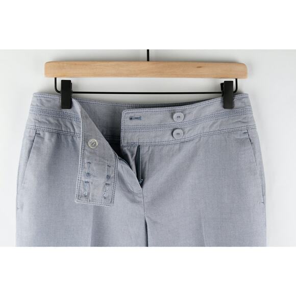 Ann Taylor Blue Woven Cotton Cropped Trouser Pant. Women's Size 6 - Picture 7 of 11